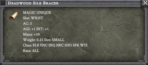 DEADWOOD SILK BRACER item card